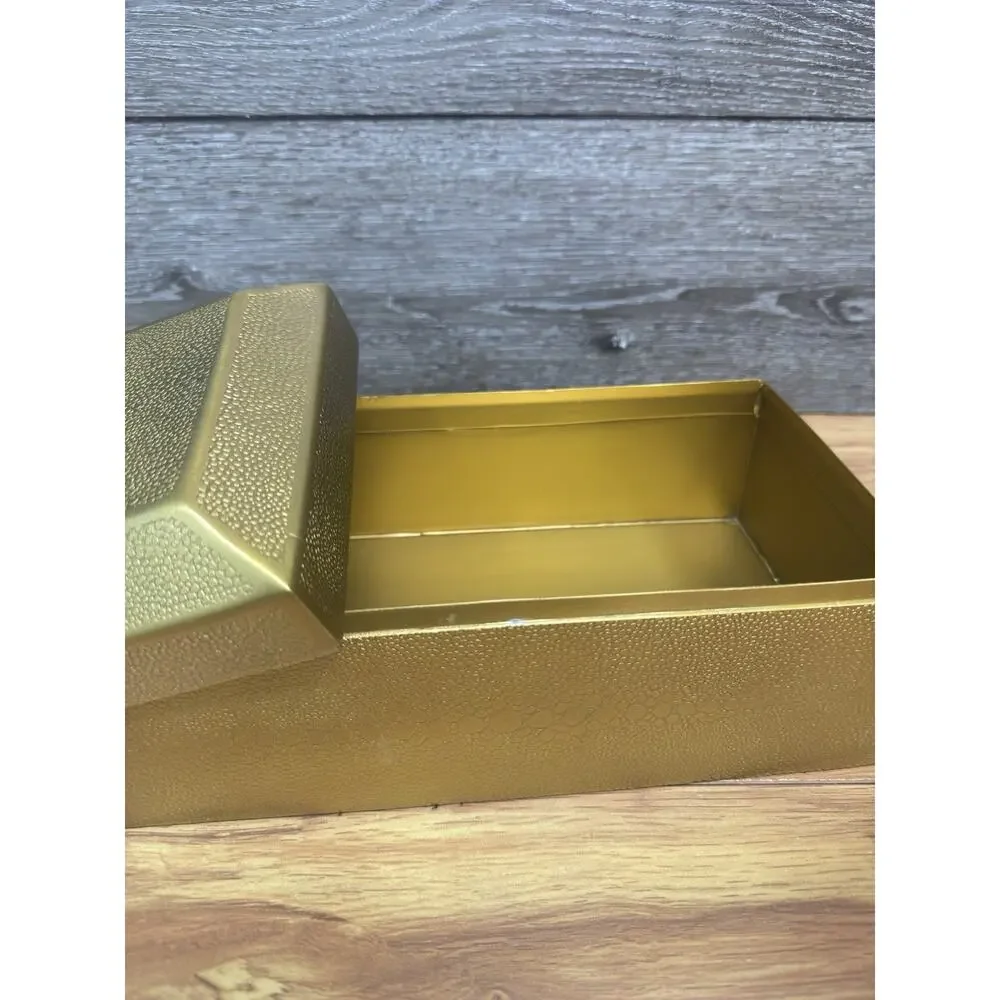 Restoration Hardware RH Etched Brass Faux Shagreen Decorative Box 11x6x5”